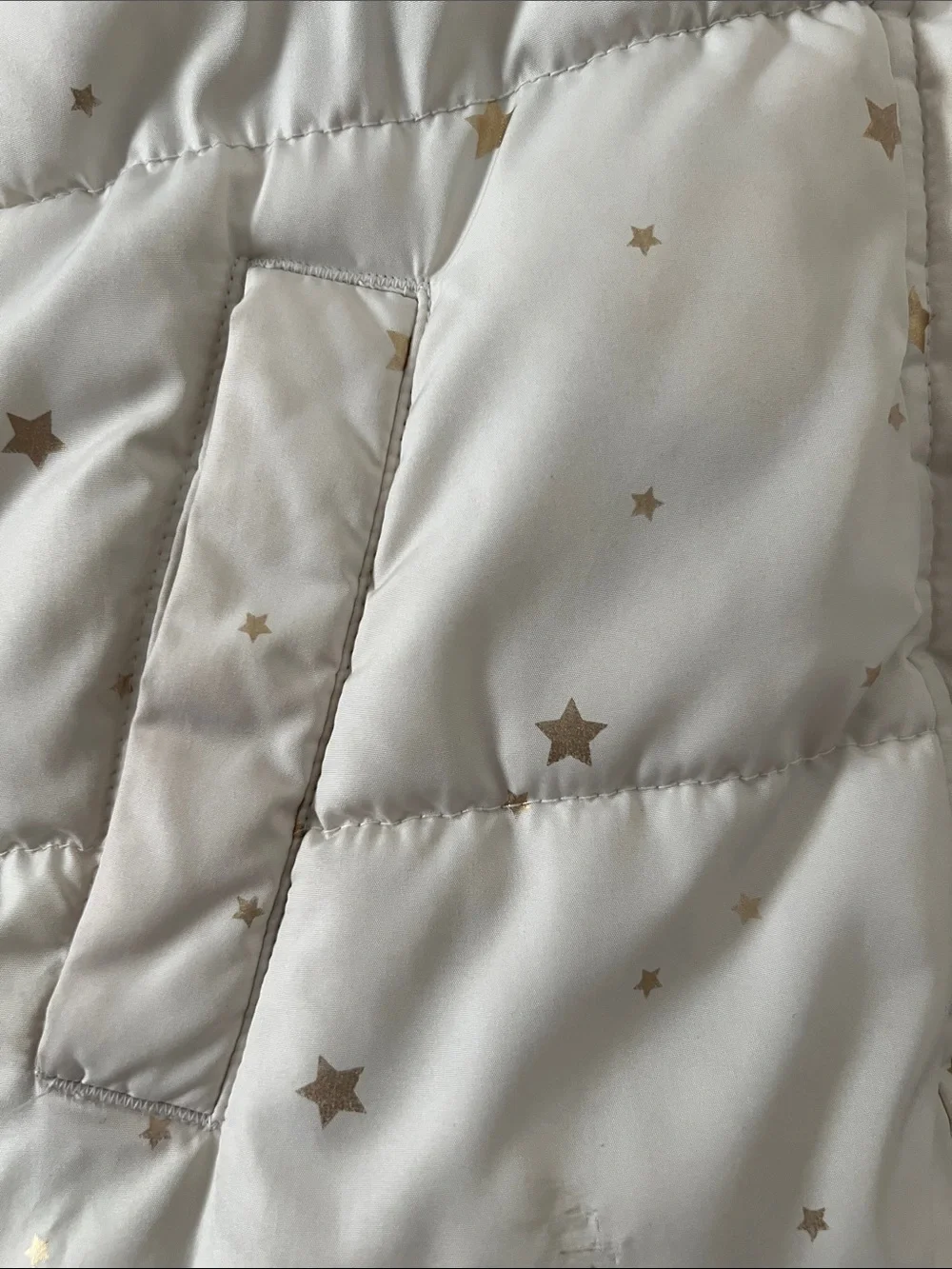 GAP Kids White Star-Print Puffer Jacket